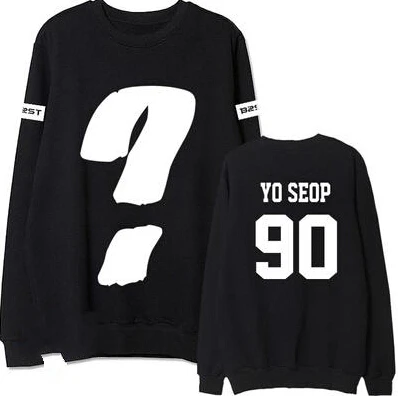 Men women beast mv same member name printing o neck pullover sweatshirt question mark print thin hoodies kpop shirts
Men women beast mv same member name printing o neck pullover sweatshirt question mark print thin hoodies kpop shirts