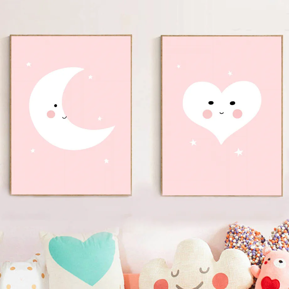 Cartoon Moon Star Heart Wall Art Canvas Painting Nordic Posters And Prints Decoration Pictures For Baby Girl Boy Room Home Decor
Cartoon Moon Star Heart Wall Art Canvas Painting Nordic Posters And Prints Decoration Pictures For Baby Girl Boy Room Home Decor