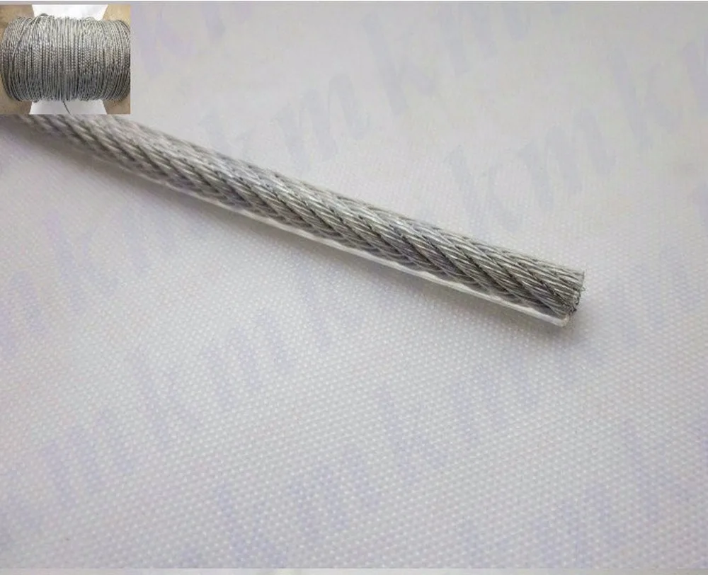 Wholesale 100M/Roll Overall Diameter 1.5MM PVC Plastic Coated Stainless Steel Wire Rope(1.2MM Wire Rope With 0.15MM Coating)
Wholesale 100M/Roll Overall Diameter 1.5MM PVC Plastic Coated Stainless Steel Wire Rope(1.2MM Wire Rope With 0.15MM Coating)