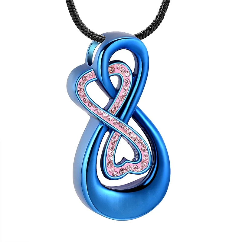 Newest Blue Color Stainless Steel Infinite Love Cremation Urn Necklace for Ashes Urn Jewelry Memorial Pendant with Fill Kit
Newest Blue Color Stainless Steel Infinite Love Cremation Urn Necklace for Ashes Urn Jewelry Memorial Pendant with Fill Kit