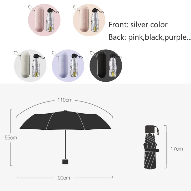 T.S.C Technical Coating Peptide Silver Mini Sun UV Umbrella Folding Pocket Parasol Sunny Rainy Portable Travel Summer Gift Girls
T.S.C Technical Coating Peptide Silver Mini Sun UV Umbrella Folding Pocket Parasol Sunny Rainy Portable Travel Summer Gift Girls
