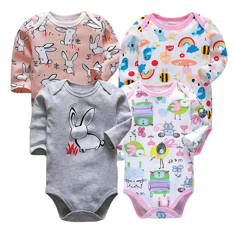 Newborn Bodysuit Baby Boy Girl Long Sleeve Jumpsuit Outfits 100%cotton Printing 4 Pack 0-24 Months Autumn Playsuit Clothes
Newborn Bodysuit Baby Boy Girl Long Sleeve Jumpsuit Outfits 100%cotton Printing 4 Pack 0-24 Months Autumn Playsuit Clothes