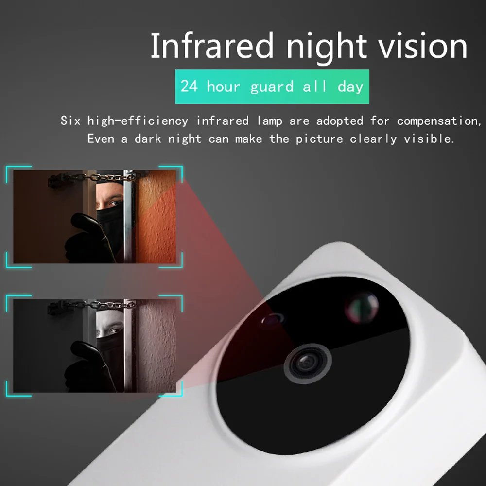 Hot Sale Smart Visual Doorbell Peephole Viewer Wifi PIR Night Vision Security Electronic Door Eye
Hot Sale Smart Visual Doorbell Peephole Viewer Wifi PIR Night Vision Security Electronic Door Eye