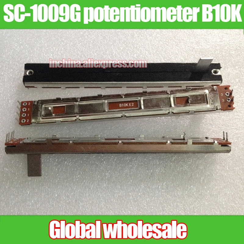3pcs 100mm stroke SC-1009G mixer straight sliding potentiometer B10Kx2 / double fader handle length 15MMB
3pcs 100mm stroke SC-1009G mixer straight sliding potentiometer B10Kx2 / double fader handle length 15MMB