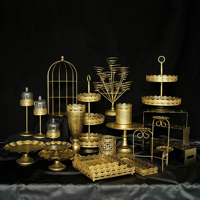 Wedding Dessert Gold Cake Rack Creative Wedding Set Props Retro Cake Tray Dessert Display Rack
Wedding Dessert Gold Cake Rack Creative Wedding Set Props Retro Cake Tray Dessert Display Rack