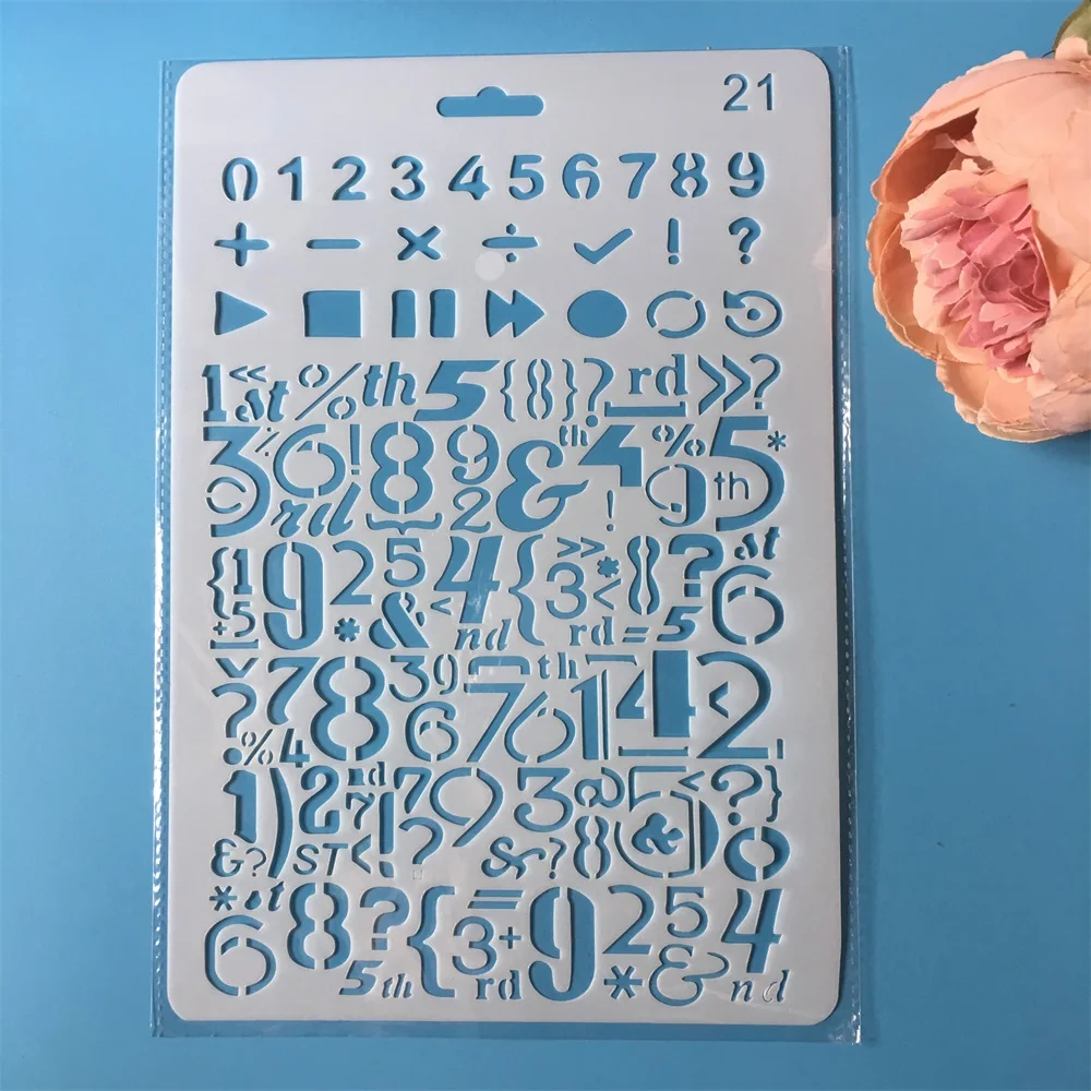 

1Pcs 26cm Numbers Digit DIY Craft Layering Stencils Painting Scrapbooking Stamping Embossing Album Paper Card Template