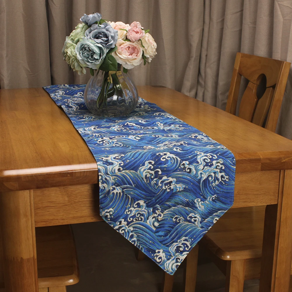 CURCYA Simple Japanese Style Sea Wave Table Runner Cotton Linen Double Layer Pointed Table Runners for Tables Cabinets
CURCYA Simple Japanese Style Sea Wave Table Runner Cotton Linen Double Layer Pointed Table Runners for Tables Cabinets