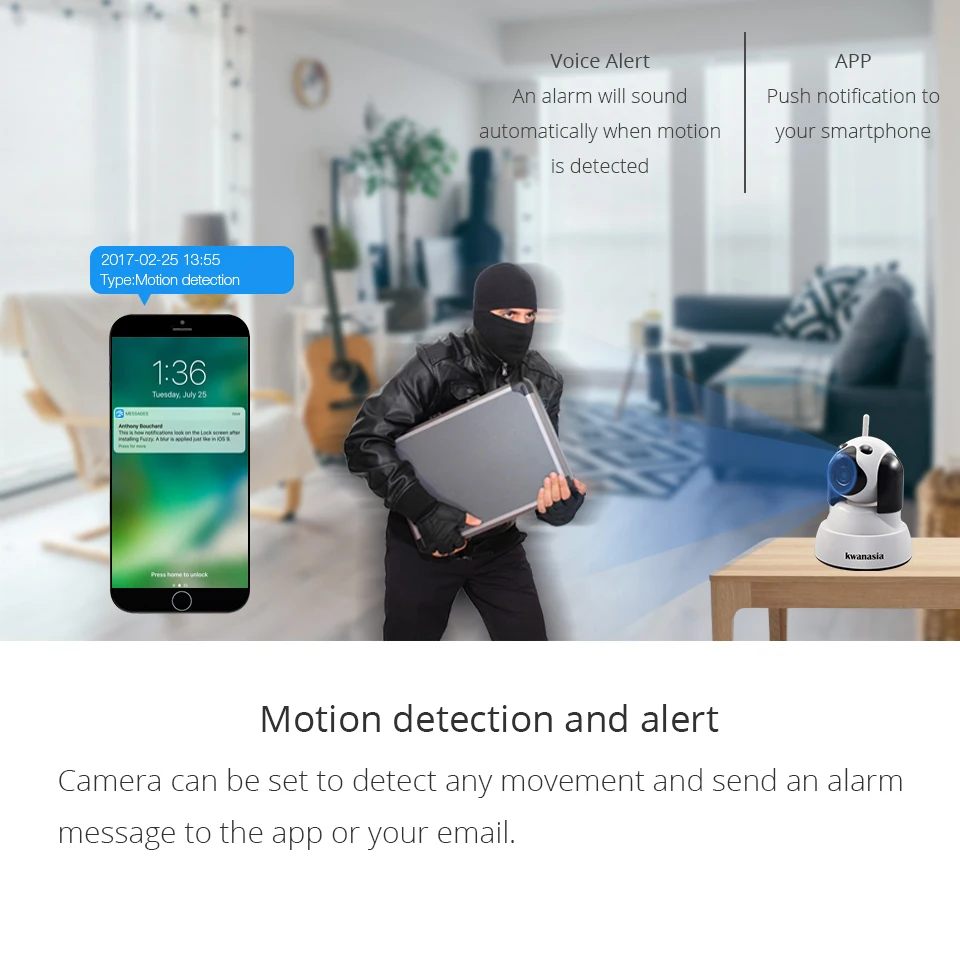 WiFi Camera IP Camera Wireless Wi-Fi Home Security Smart PTZ Camera Network Surveillance Alarm Indoor IP Camara Baby Monitor Cam
WiFi Camera IP Camera Wireless Wi-Fi Home Security Smart PTZ Camera Network Surveillance Alarm Indoor IP Camara Baby Monitor Cam