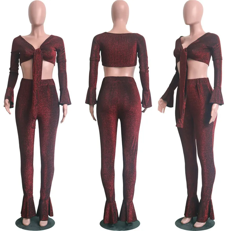 Sexy Two Piece 2018 Autumne New Women Off Shoulder Crop Top Pants Suits Sheer Nightclub Outfits Slim Bodycon Flare Pants Suits
Sexy Two Piece 2018 Autumne New Women Off Shoulder Crop Top Pants Suits Sheer Nightclub Outfits Slim Bodycon Flare Pants Suits
