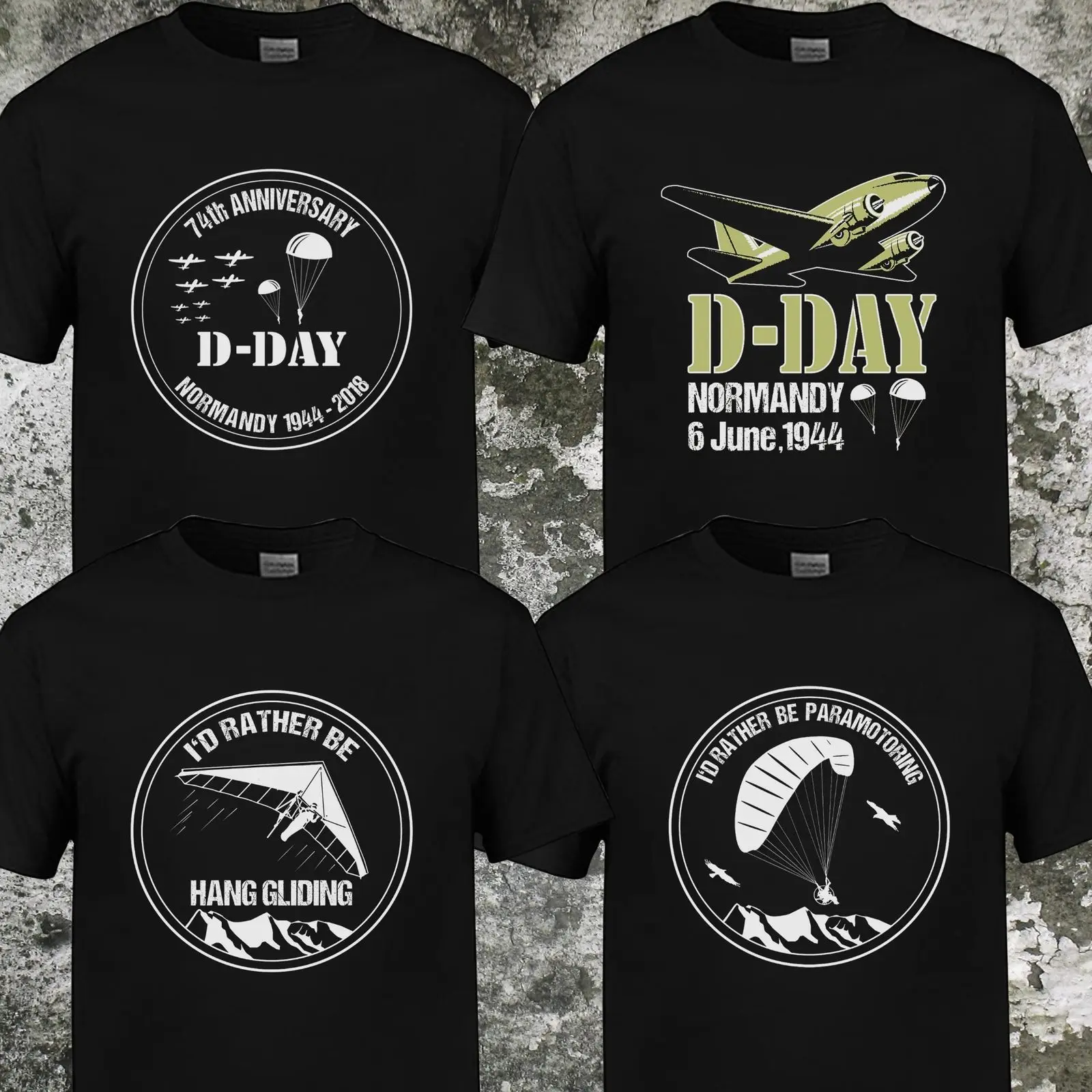 Горячая Распродажа модная новая рубашка D Day Normandy Epic Paramotor Pilot Мужская футболка
