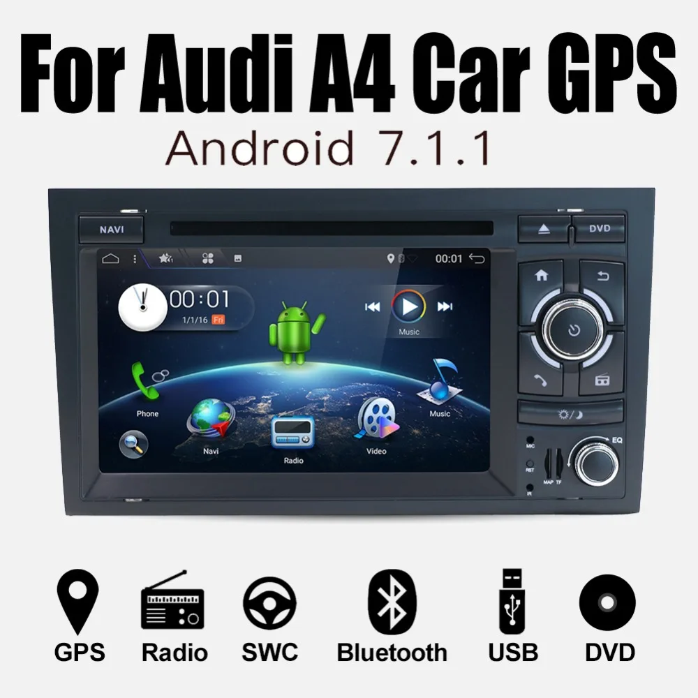 4 ядра 7 дюймов Android 1 Автомобильный DVD плеер для автомобиля Audi A4 2003 2008 сенсорный