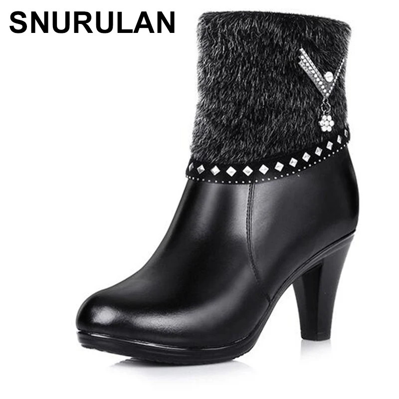 SNURULAN Stylish Elegant Warm Wool Winter Boots Women Boots Bestselling New Genuine Leather Shoes Woman High Heels shoes E529
SNURULAN Stylish Elegant Warm Wool Winter Boots Women Boots Bestselling New Genuine Leather Shoes Woman High Heels shoes E529