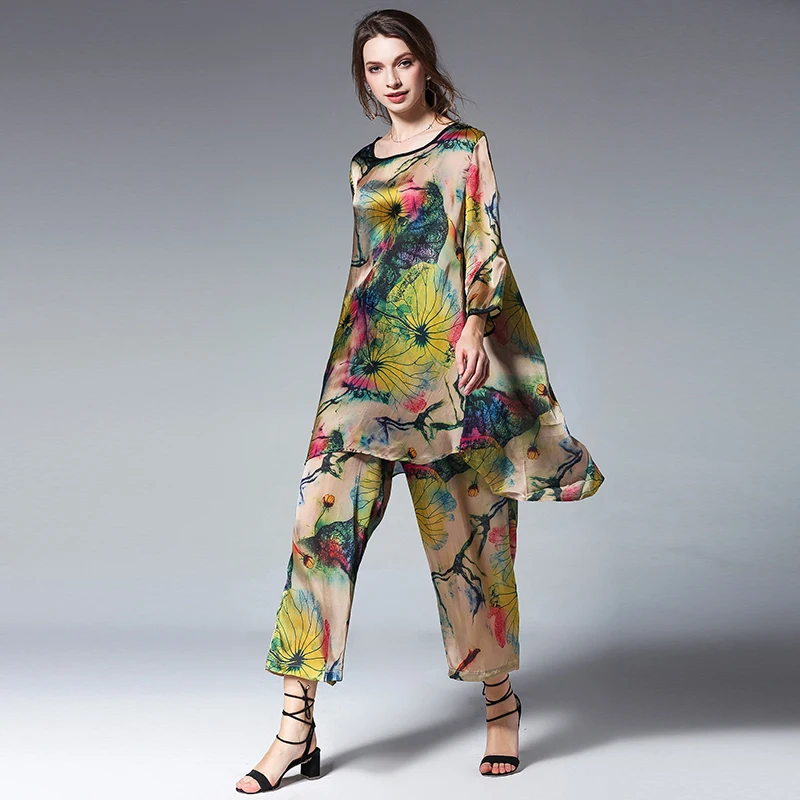 summer women's sets plus size 2020Women summer floral printsilk Shirts Trousers Sets top and pant set suits Tracksuit for women
summer women's sets plus size 2020Women summer floral printsilk Shirts Trousers Sets top and pant set suits Tracksuit for women