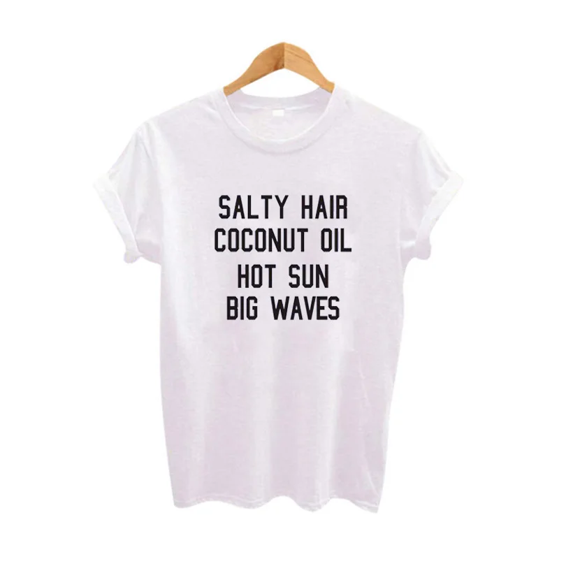 New Salty Hair Coconut Oil Hot Sun Big Waves Funny T shirt Women Hipster Tumblr Harajuku Summer Tops Street Punk Rock Tees
New Salty Hair Coconut Oil Hot Sun Big Waves Funny T shirt Women Hipster Tumblr Harajuku Summer Tops Street Punk Rock Tees