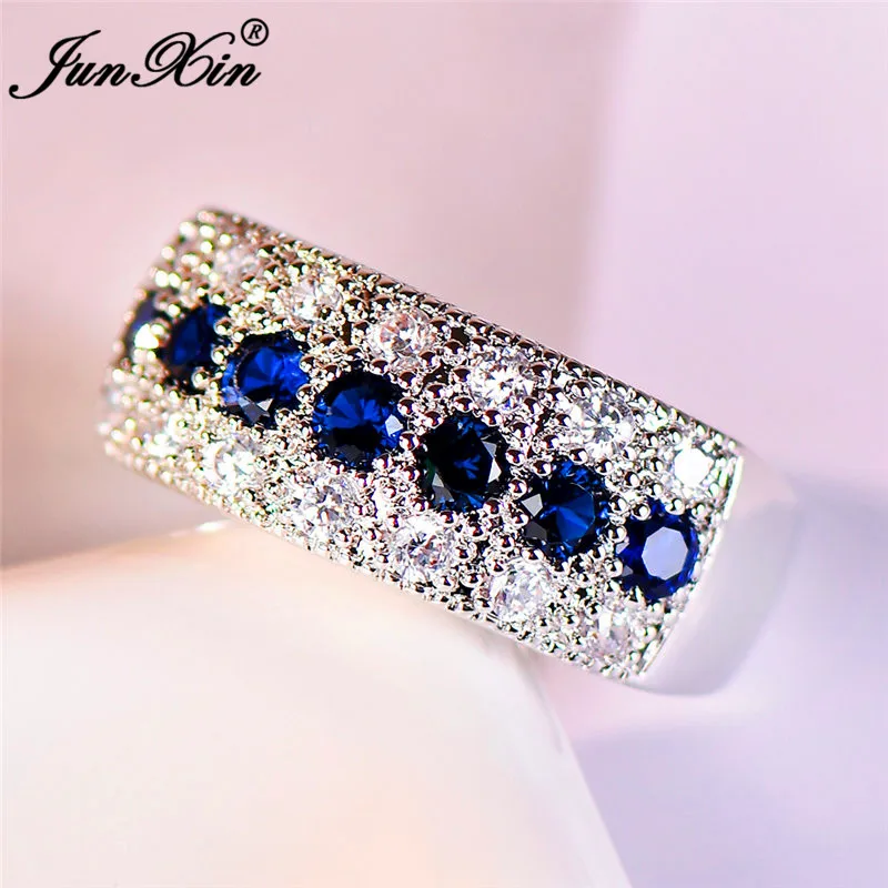 2018 Women Ladies Blue Stone Ring Crystal Round Zircon Finger Ring Cute Wedding Jewelry Silver Color Love Engagement Ring
2018 Women Ladies Blue Stone Ring Crystal Round Zircon Finger Ring Cute Wedding Jewelry Silver Color Love Engagement Ring