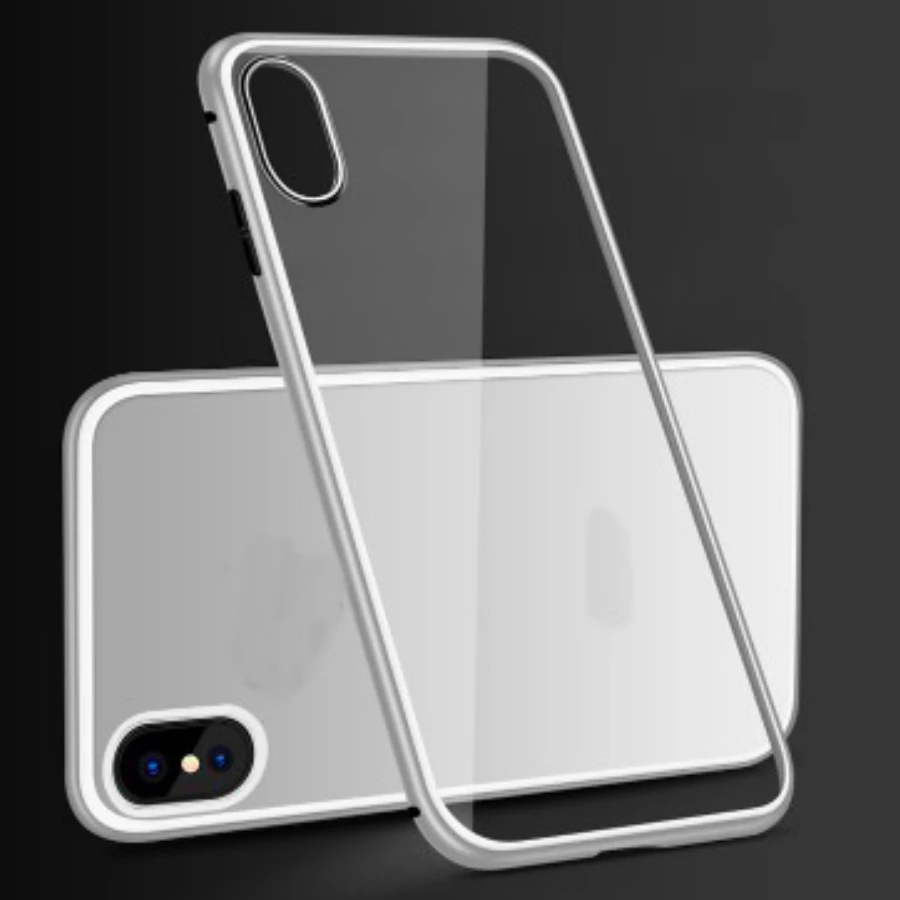 Магнитный адсорбционный чехол для телефона iPhone X 7 металлический магнит задняя