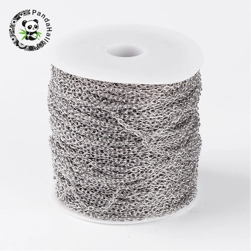 100m/roll Iron Cross Chain with Spool for Bracelet Necklace Craft Jewelry Making Chains Unwelded Lead free Metal Color
100m/roll Iron Cross Chain with Spool for Bracelet Necklace Craft Jewelry Making Chains Unwelded Lead free Metal Color