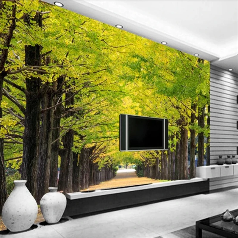 beibehang Ginkgo tree boulevard living room TV background wall custom large mural green silk material wallpaper papel de pared
beibehang Ginkgo tree boulevard living room TV background wall custom large mural green silk material wallpaper papel de pared