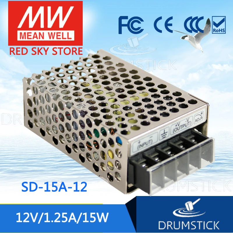Бренд MEAN WELL представляет SD-15A-12 12V 1.25A meanwell SD-15 напряжение 15 Ватт Выход DC-DC конвертер
