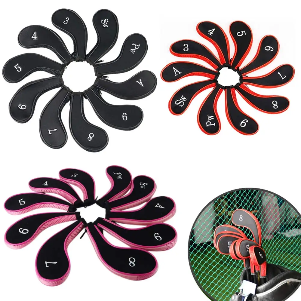 10pcs/set Golf Club putter cover Iron Putter Headcovers Set cotton Zipper Golf Club Head Protector Covers Golf Accessories
10pcs/set Golf Club putter cover Iron Putter Headcovers Set cotton Zipper Golf Club Head Protector Covers Golf Accessories