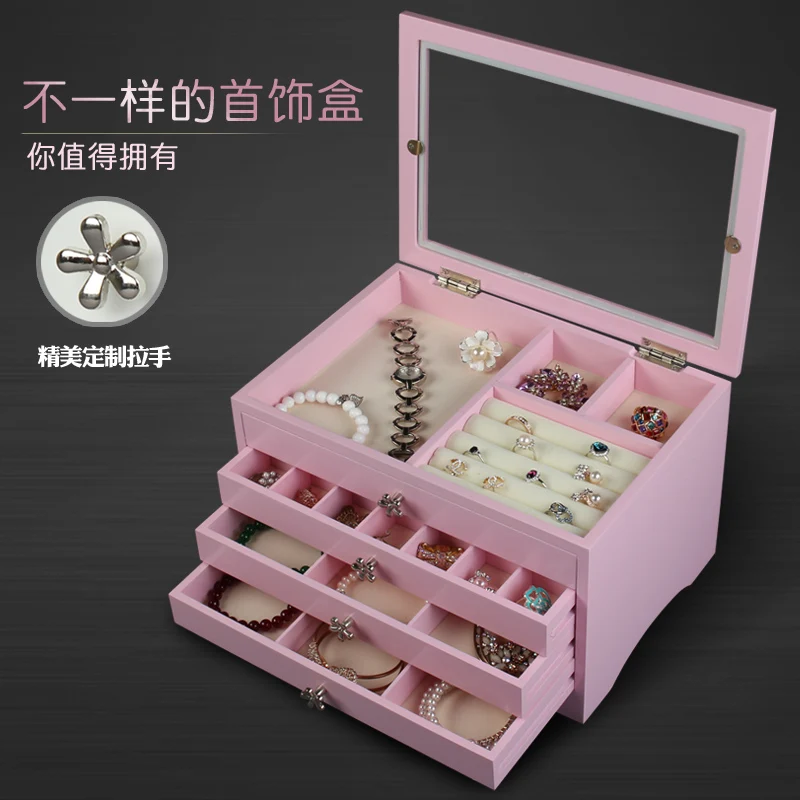 A large wooden jewelry box gift box drawer European Princess velvet ring hand jewelry jewelry box
A large wooden jewelry box gift box drawer European Princess velvet ring hand jewelry jewelry box