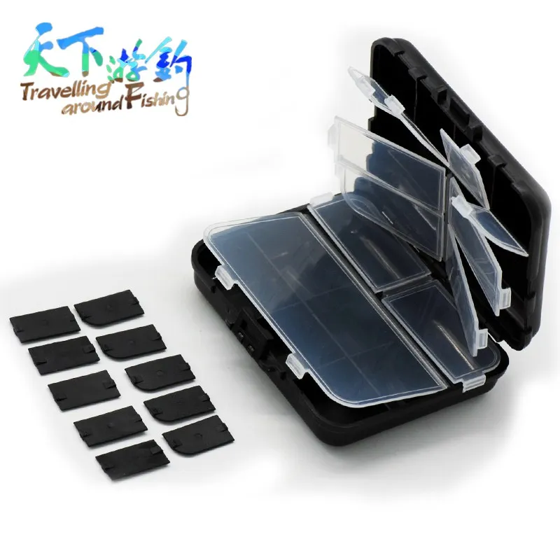 Портативная рыболовная коробка TAF 12*9 5*3 см двухсторонняя с 12 отсеками для
