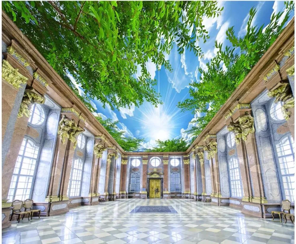 Custom photo 3d ceiling murals wall paper Sky under the forest blue sky white clouds 3d wall murals wallpaper for living room
Custom photo 3d ceiling murals wall paper Sky under the forest blue sky white clouds 3d wall murals wallpaper for living room