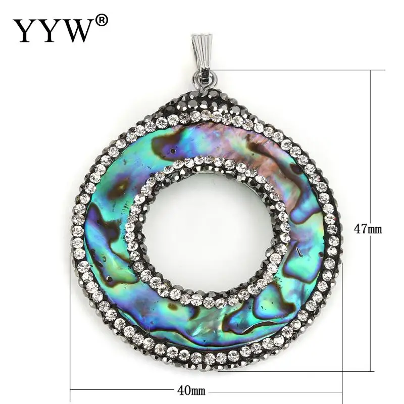 Natural Abalone Shell Pendants with brass bail & Rhinestone Clay Pave Donut Necklace Pendant
Natural Abalone Shell Pendants with brass bail & Rhinestone Clay Pave Donut Necklace Pendant