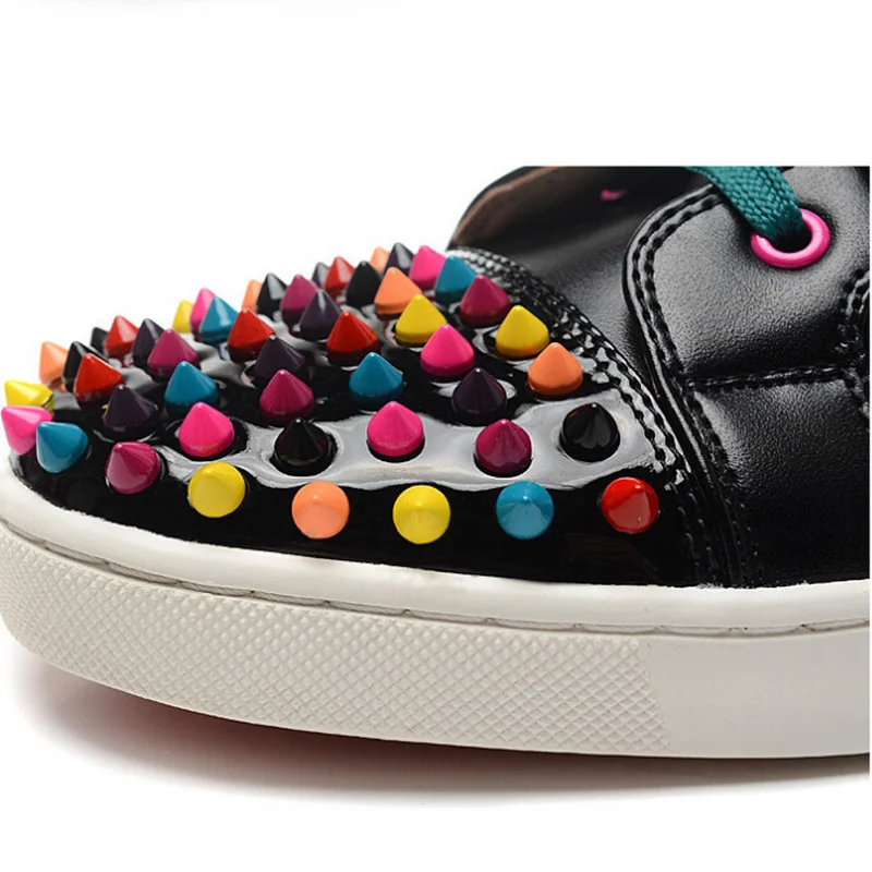 2019 Men's Red Blue Black Genuine Leather With Spikes High Top Red Bottom Sneakers,Lovers Luxury Fashion Casual Shoes 38-46
2019 Men's Red Blue Black Genuine Leather With Spikes High Top Red Bottom Sneakers,Lovers Luxury Fashion Casual Shoes 38-46