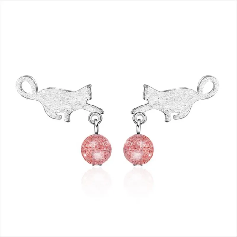 TJP Fashion Female Silver Plated Earrings For Women Jewelry Cute Crystal Ball Pink Cat Stud Earrings Girl Party Accessories Gift
TJP Fashion Female Silver Plated Earrings For Women Jewelry Cute Crystal Ball Pink Cat Stud Earrings Girl Party Accessories Gift
