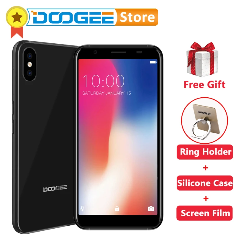 Оригинальный DOOGEE X55 смартфон 5 дюймов Android 7 1 2800 мАч 3 камеры ГБ 16 IDMTK6580