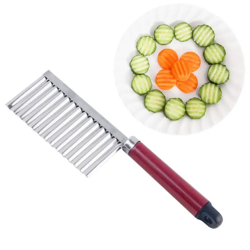 Potato Crinkle Wavy Edged Knife Stainless Steel Kitchen Gadget Vegetable Fruit Cutting Slicers LX6057
Potato Crinkle Wavy Edged Knife Stainless Steel Kitchen Gadget Vegetable Fruit Cutting Slicers LX6057