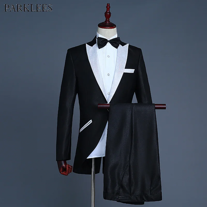 Fashion Black White Tailcoat Tuxedo Wedding Grooms Suits (Jacket+Pants) Men Party Prom Stage Singers Costume Terno Masculino XXL
Fashion Black White Tailcoat Tuxedo Wedding Grooms Suits (Jacket+Pants) Men Party Prom Stage Singers Costume Terno Masculino XXL