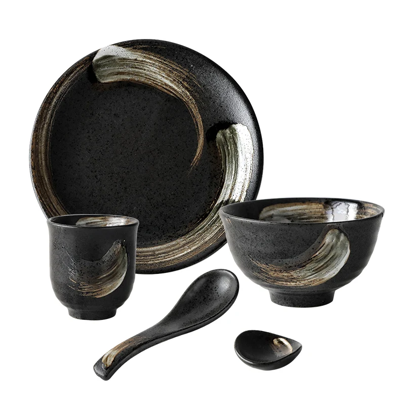 ANTOWALL Japanese style 1Person Set Ceramic Tableware 5pcs Set home retro simple single dish restaurant dinnerware
ANTOWALL Japanese style 1Person Set Ceramic Tableware 5pcs Set home retro simple single dish restaurant dinnerware