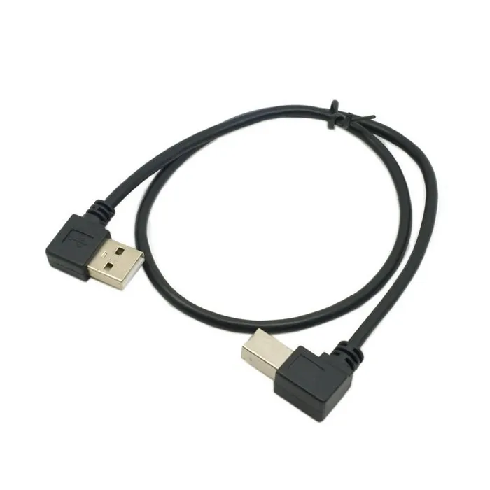 Правый и левый Угловой 90 градусов USB 2 0 A папа B принтер сканер жесткий диск кабель