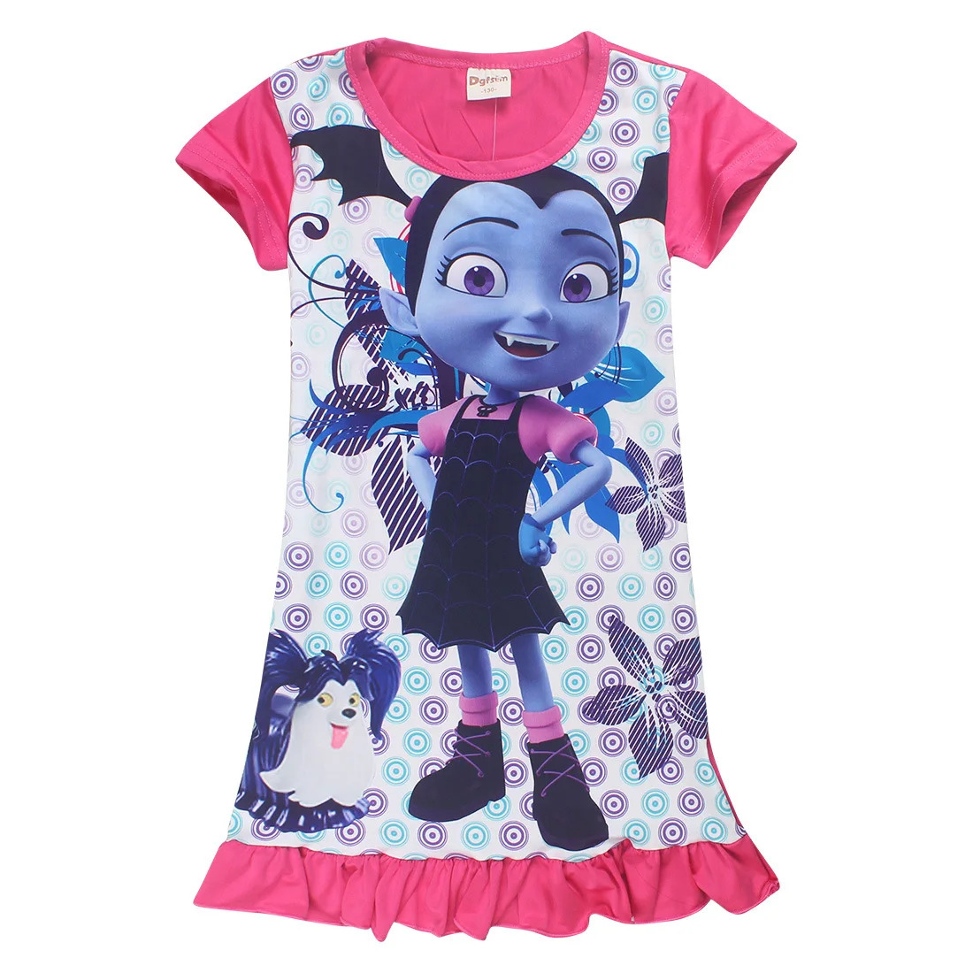 Новинка модные праздничные платья для маленьких девочек с принтом Vampirina платье