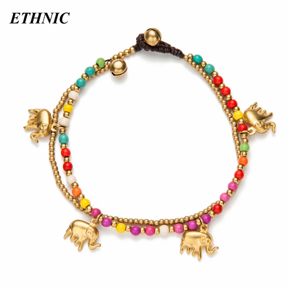 ETHNIC Summer Elephant Charm Colorful Beads Anklets Two Layers for Women Beach Fashion Handmade Ankle Bracelet Chain On Foot
ETHNIC Summer Elephant Charm Colorful Beads Anklets Two Layers for Women Beach Fashion Handmade Ankle Bracelet Chain On Foot