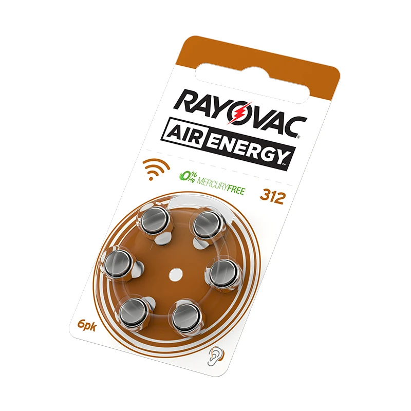 300 шт Rayovac Air Energy слуховой аппарат батареи A312 312A ZA312 312 PR41 U батарея для слуховых