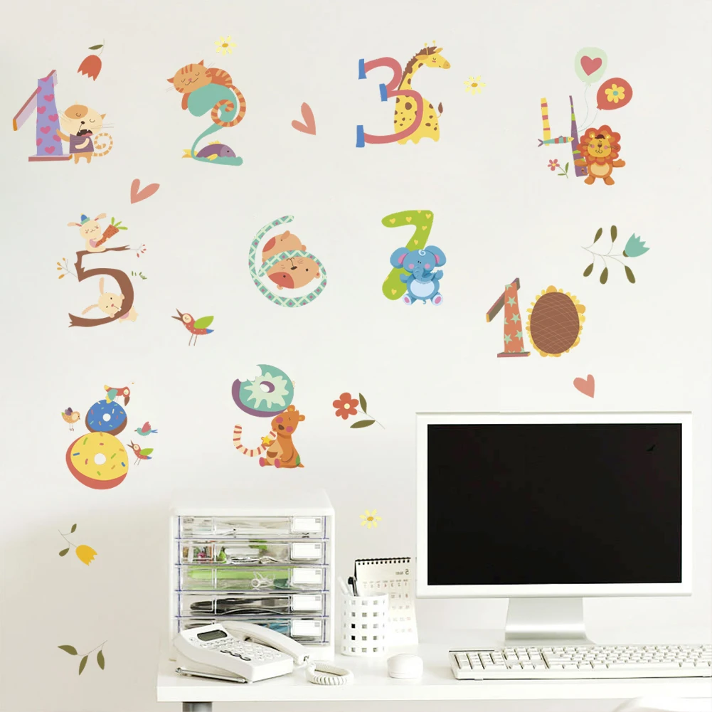 Creative animals number Wall Sticker For Kids Room Wall Art Mural wall stickers Decals Educational education Decor
Creative animals number Wall Sticker For Kids Room Wall Art Mural wall stickers Decals Educational education Decor