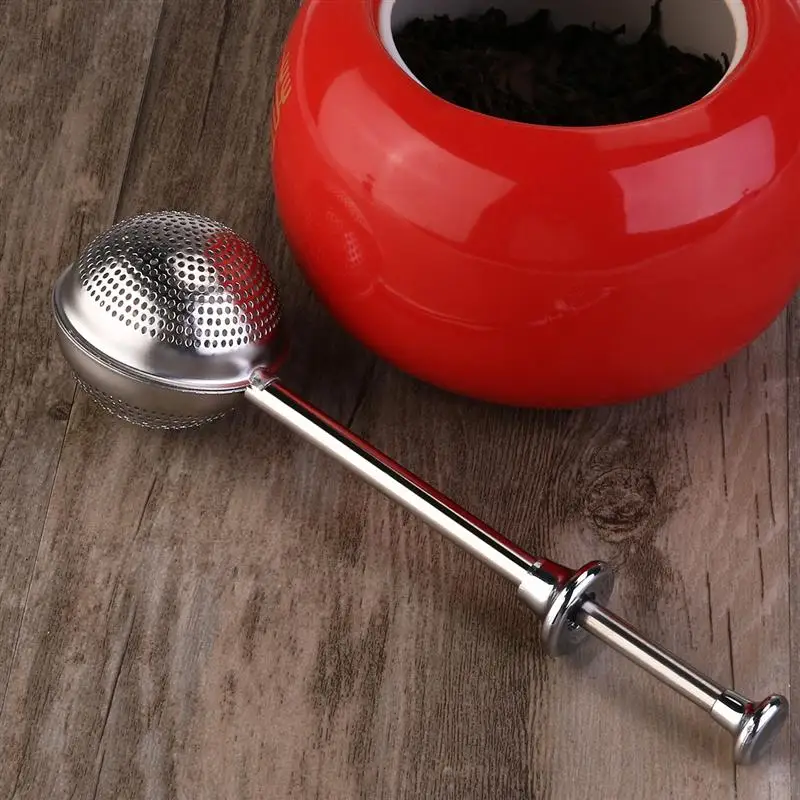 Ball Shaped Leaky Spoon Stainless Steel Push Style Tea Infuser Strainer Tea Strainer Tea Set Kitchen Accessories
Ball Shaped Leaky Spoon Stainless Steel Push Style Tea Infuser Strainer Tea Strainer Tea Set Kitchen Accessories