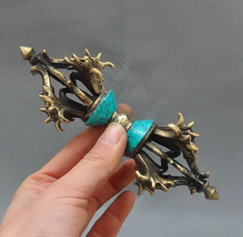 Crafts statue Old Tibet Buddhism Fane pure Bronze Turquoise Exorcism Vajra Pray Dorje Phurpa
Crafts statue Old Tibet Buddhism Fane pure Bronze Turquoise Exorcism Vajra Pray Dorje Phurpa