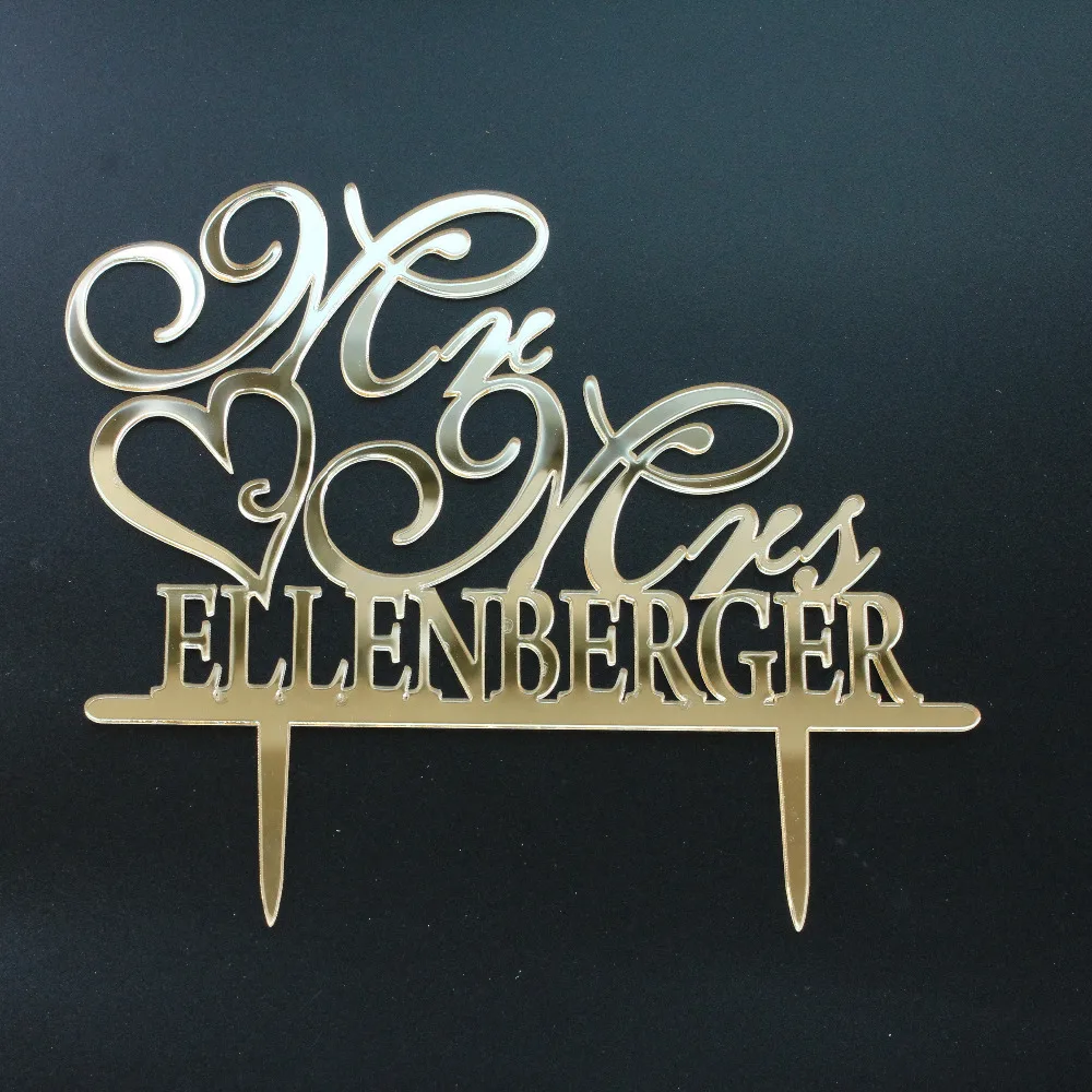 Custom Name Wedding Cake Topper with Heart Mirror Gold Personalized Cake Topper for Wedding Party Accessories Last Name Cake Top
Custom Name Wedding Cake Topper with Heart Mirror Gold Personalized Cake Topper for Wedding Party Accessories Last Name Cake Top