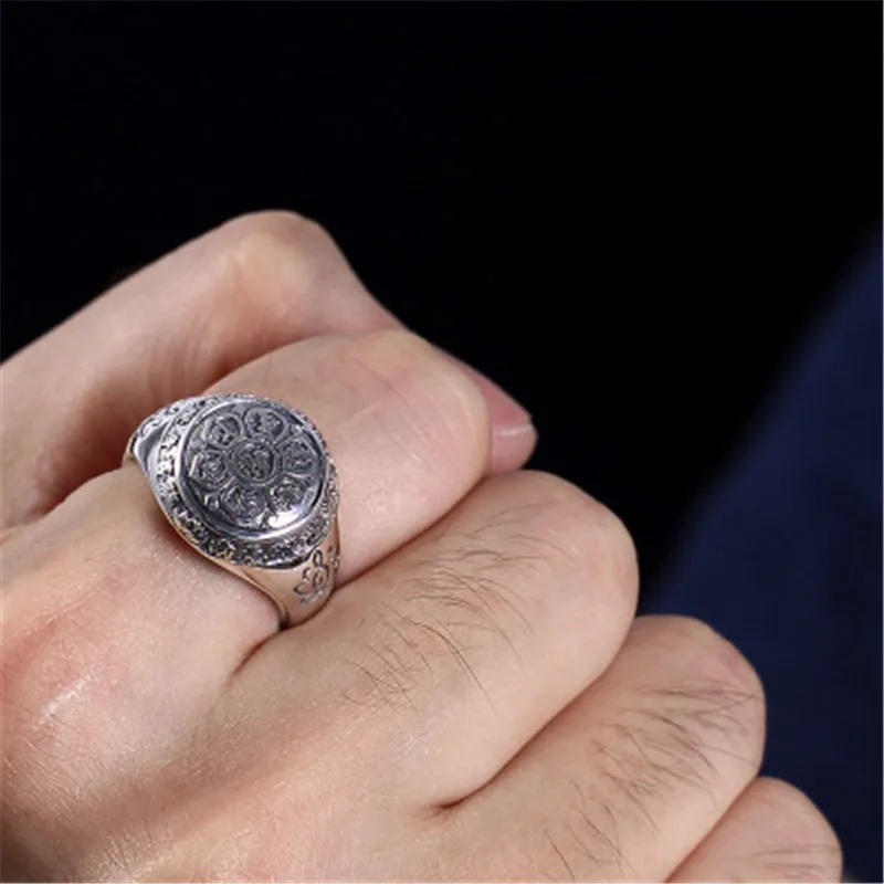BESTLYBUY Vintage 100% Real 925 Sterling Silver Jewelry Buddhistic Six Words' Mantra Rings for Women Men Free Shipping
BESTLYBUY Vintage 100% Real 925 Sterling Silver Jewelry Buddhistic Six Words' Mantra Rings for Women Men Free Shipping
