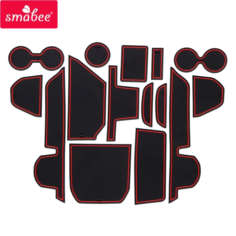 

smabee car Gate slot mats For Mazda 8 2009 - 2016 MAZDA8 Interior Accessories Door Groove Mat RED WHITE