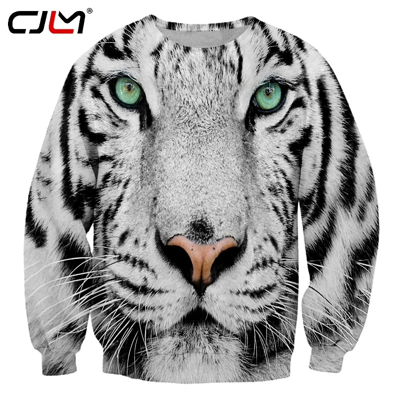 

CJLM Man Black And White Striped Animal Sweatshirt Men's Lovely Tiger Pullover 3D Full Printed Oversized Coat 6XL