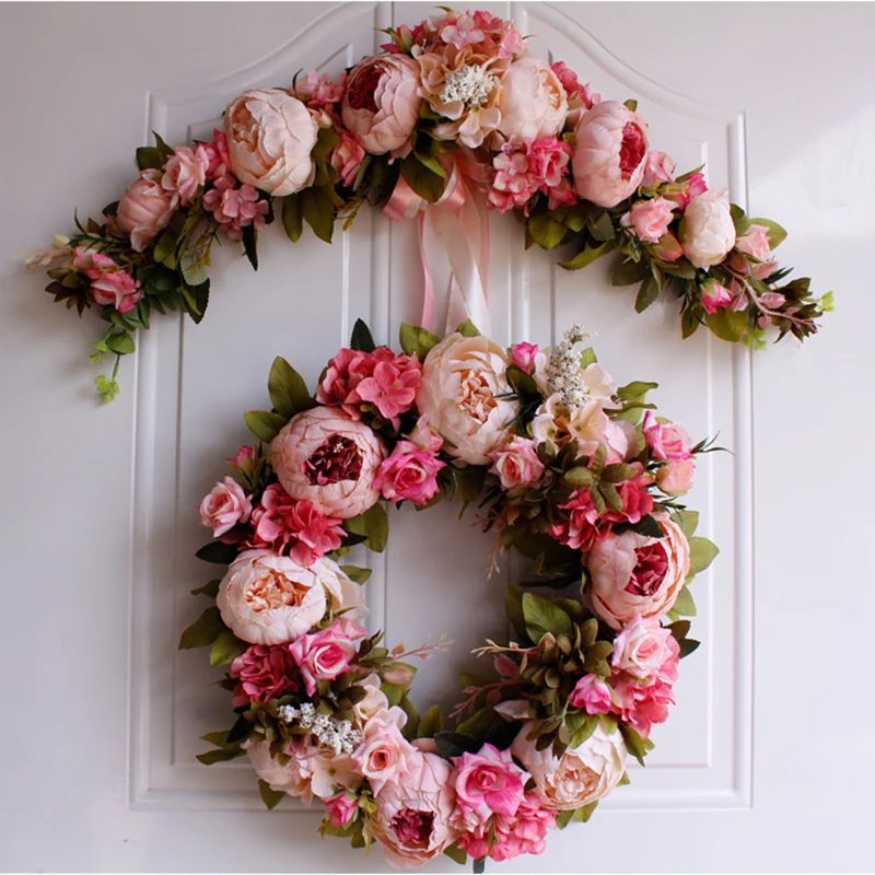 Christmas Silk Peony Rose Artificial Flowers Wreath Door High Quality Artificial Garland For Wedding decoration Home Party Decor
Christmas Silk Peony Rose Artificial Flowers Wreath Door High Quality Artificial Garland For Wedding decoration Home Party Decor
