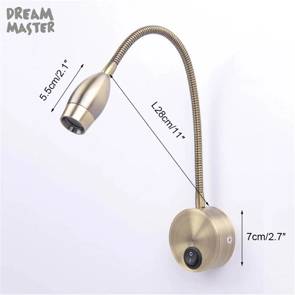 Novelty Modern Art Deco LED Bronze Bedside Reading Wall Lamps 3W Switch Hose Background LED Mirror Light wedding night lights
Novelty Modern Art Deco LED Bronze Bedside Reading Wall Lamps 3W Switch Hose Background LED Mirror Light wedding night lights