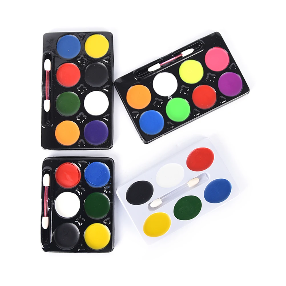 5/6/8 ColorsNon Toxic Water Paint Oil Body Makeup Face Painting Art Kit With Brush For Christmas Fancy Carnival Vibrant Party
5/6/8 ColorsNon Toxic Water Paint Oil Body Makeup Face Painting Art Kit With Brush For Christmas Fancy Carnival Vibrant Party