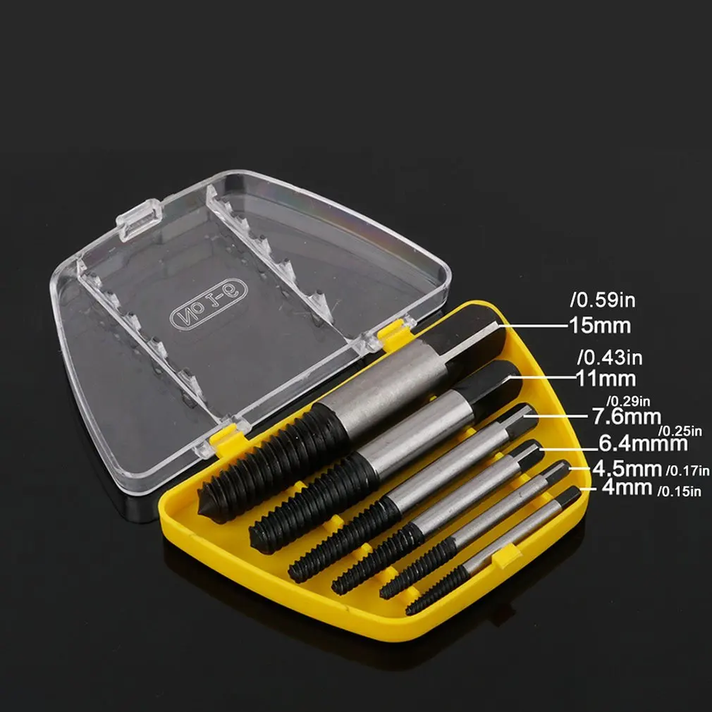 5/6Pcs Steel Durable Use Damaged Broken Screws Extractor Drill Bits Easy Out Remover Center Drill Damaged Bolts
5/6Pcs Steel Durable Use Damaged Broken Screws Extractor Drill Bits Easy Out Remover Center Drill Damaged Bolts