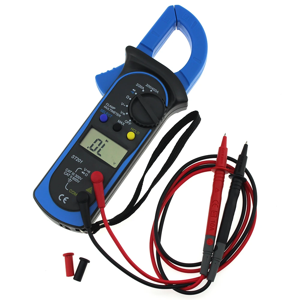 ST201 Clamp Multimeter Current Clamp Meter AC / DC Digital Multimeter Current Voltage Tester Test Probe Electrial multi meter
ST201 Clamp Multimeter Current Clamp Meter AC / DC Digital Multimeter Current Voltage Tester Test Probe Electrial multi meter